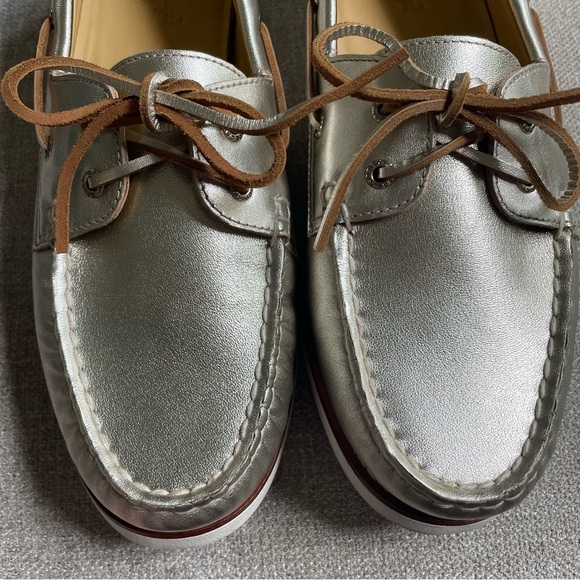 Sperry Gold Cup Authentic Original 2 Eye Montana Gold Metallic Boat Sailing Shoe - Picture 3 of 11